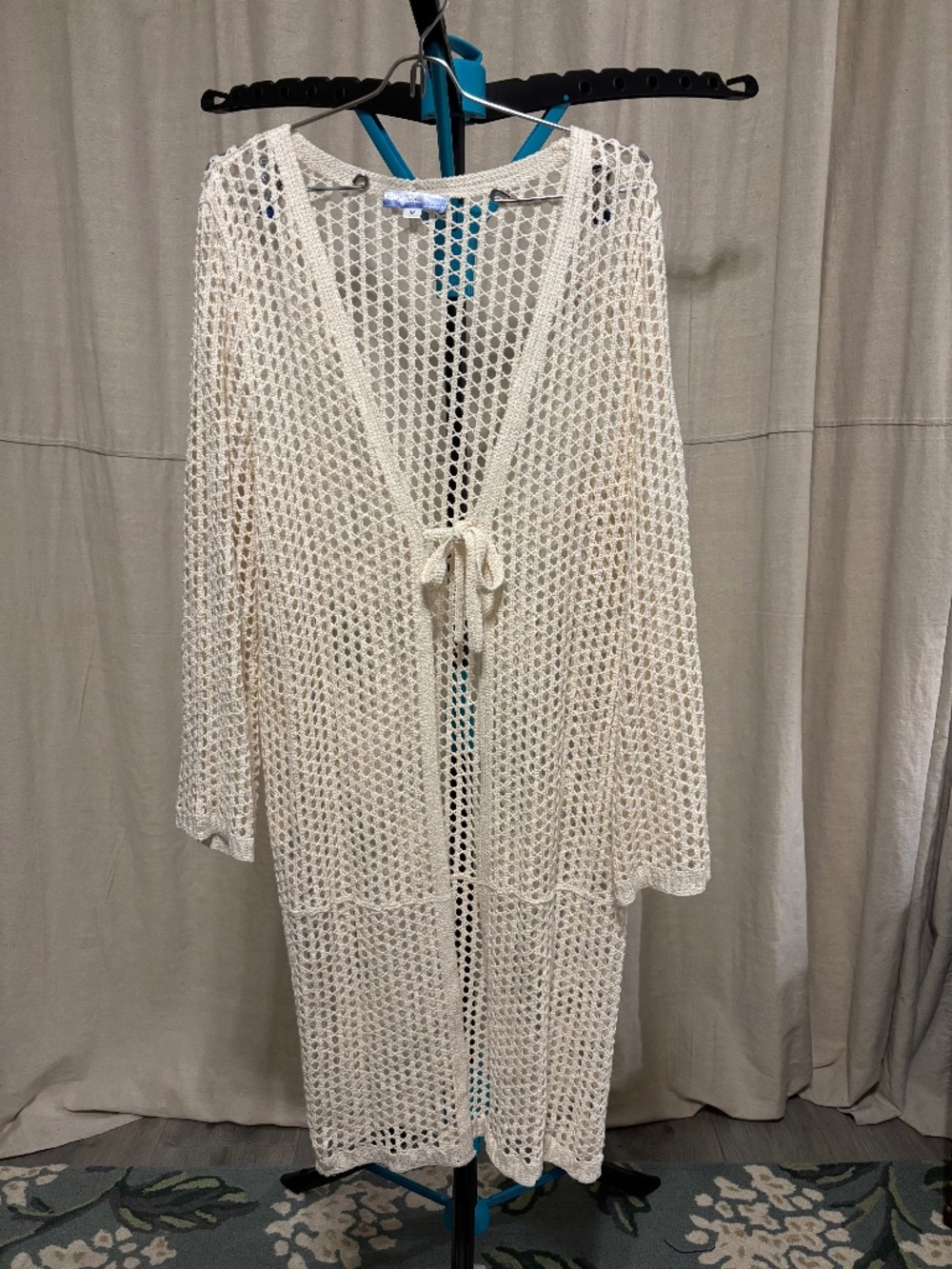 Tidal Wave Beachwear 100% cotton swim cover up -cream color, size M